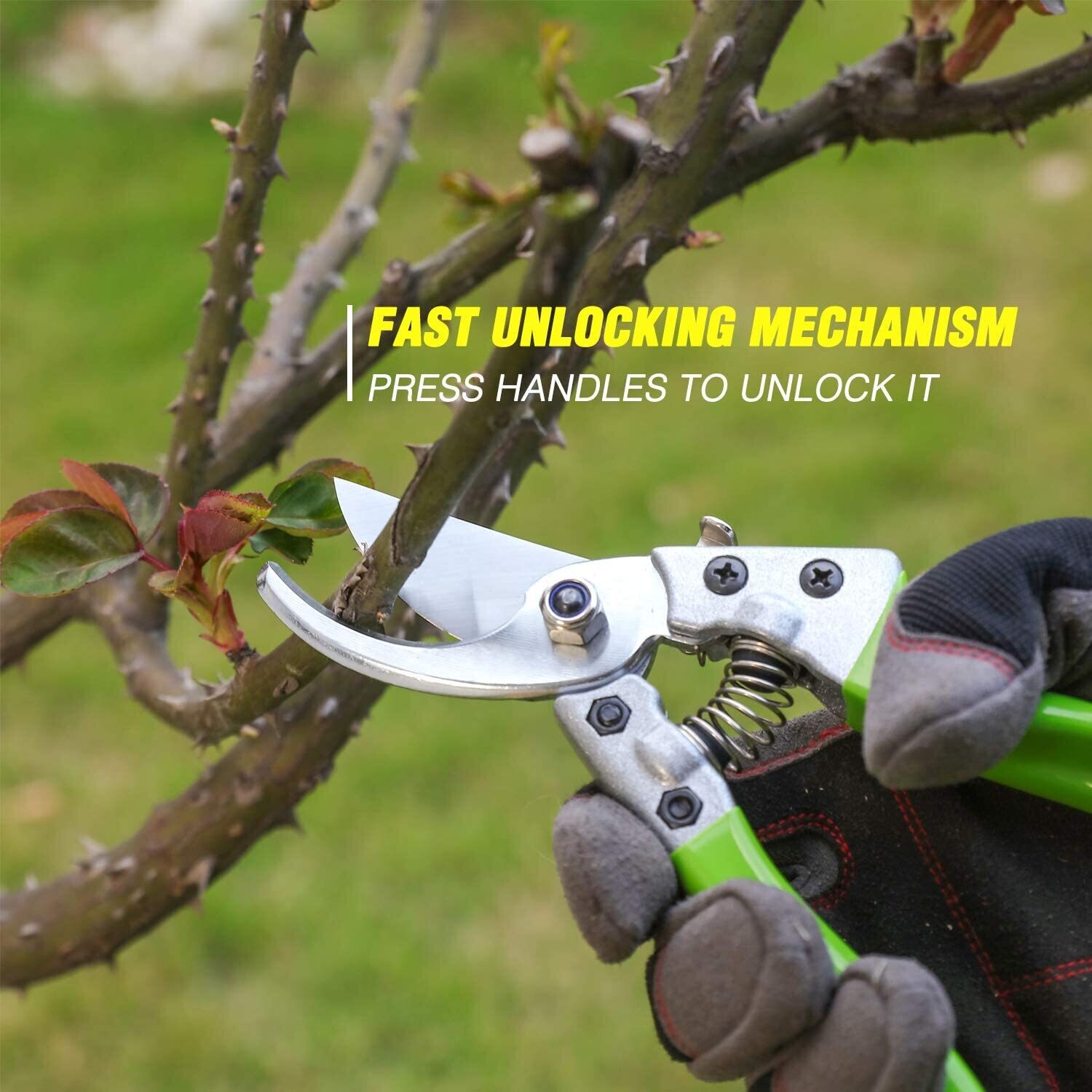 Stainless steel, seven-in-one garden tool set with wooden handles