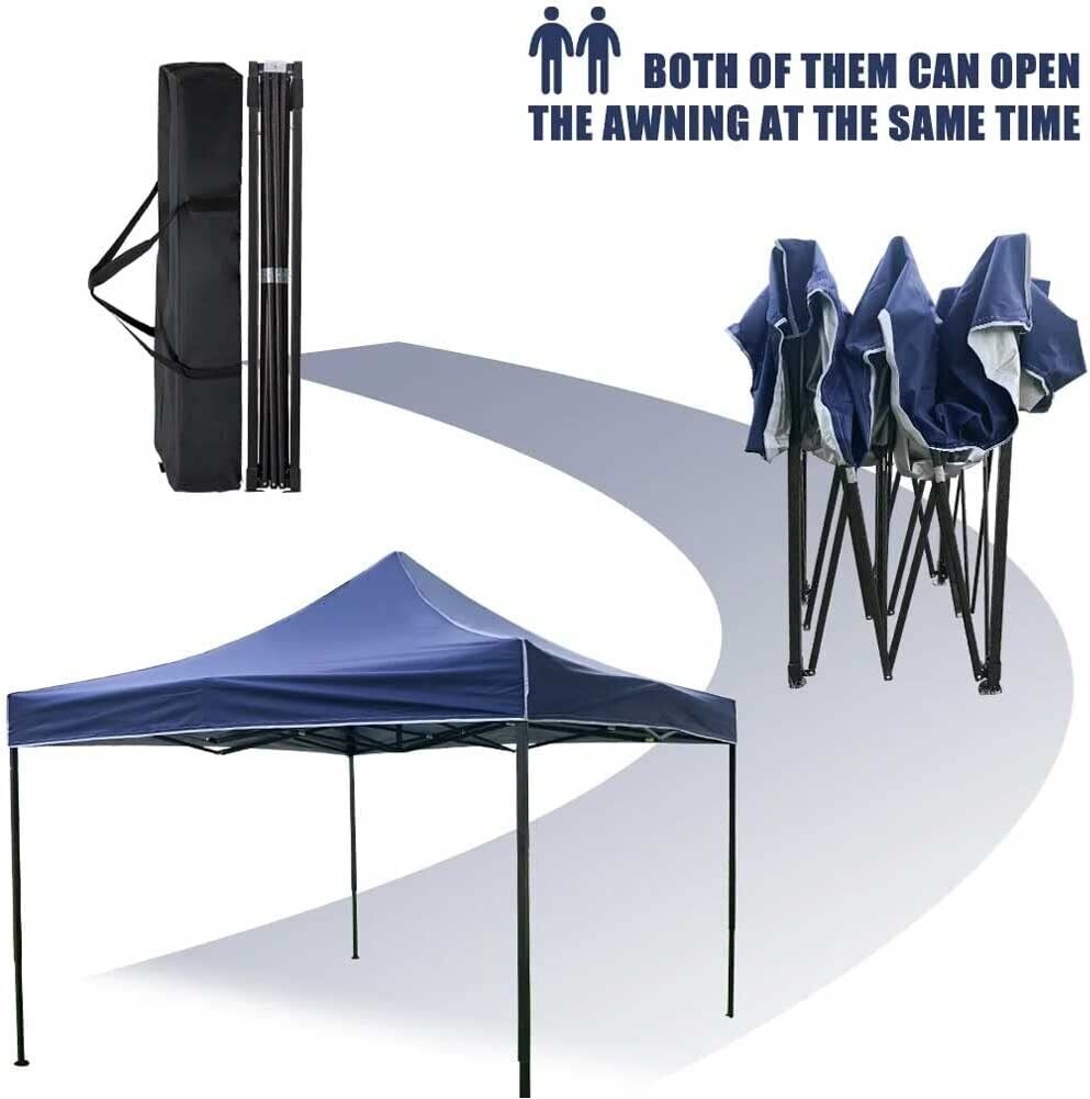 Gazebo 3x3 Meters Foldable Waterproof Polyester Fabric with Metal Structure, Outdoor Folding Tent for Parties and Events