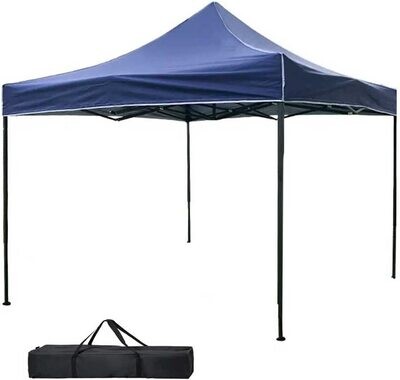 Gazebo 3x3 Meters Foldable Waterproof Polyester Fabric with Metal Structure, Outdoor Folding Tent for Parties and Events