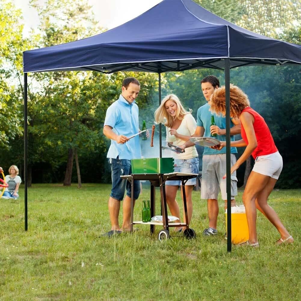Gazebo 3x3 Meters Foldable Waterproof Polyester Fabric with Metal Structure, Outdoor Folding Tent for Parties and Events