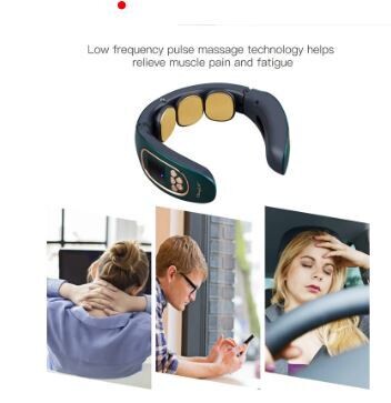 Electric Pulse Neck Massager Tens Massager Cervical Pain Relief Shoulder Relaxation Therapy Deep Tissue Massage Remote Control
