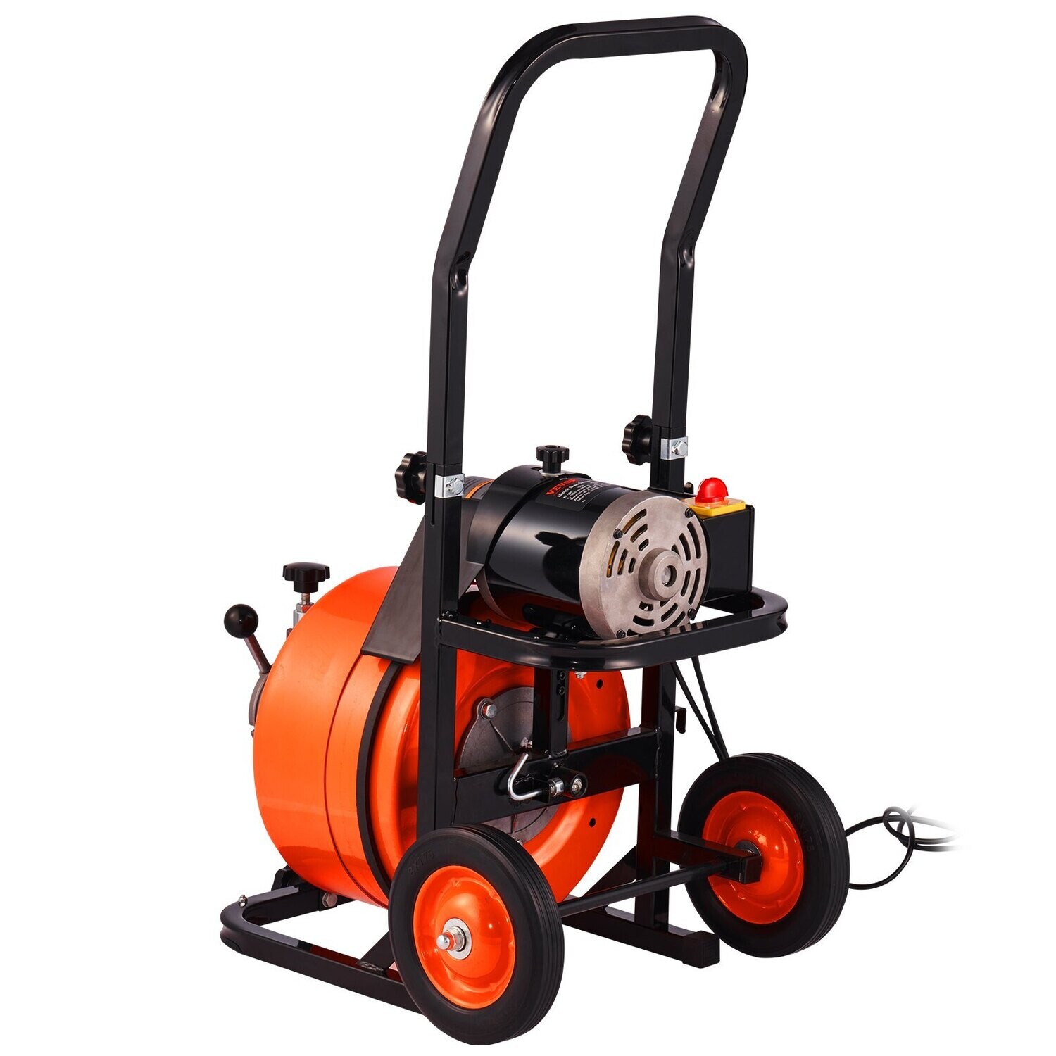 Electric Drain Cleaning Machine with 100 FT x 3/8 Inch Auto-Feed Drain Auger – Heavy-Duty Sewer Snake for Plumbing and Clog Removal