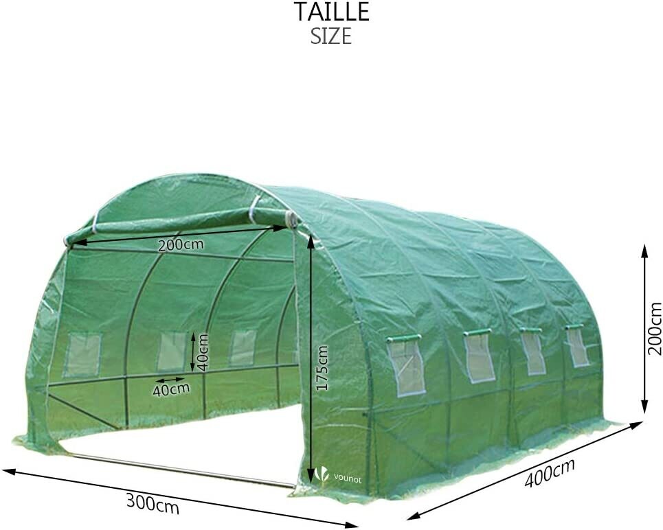 Polytunnel Greenhouse 4x3x2m 12m² Poly Tunnels Gardening Walk