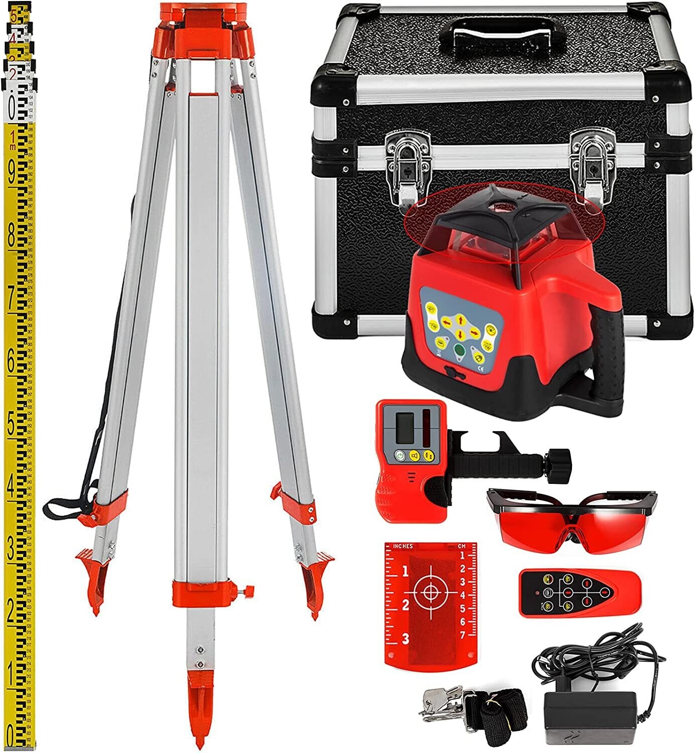 500m Professional Rotating Self-Leveling Rotary 360 Degree Laser Level with Tripod and Staff