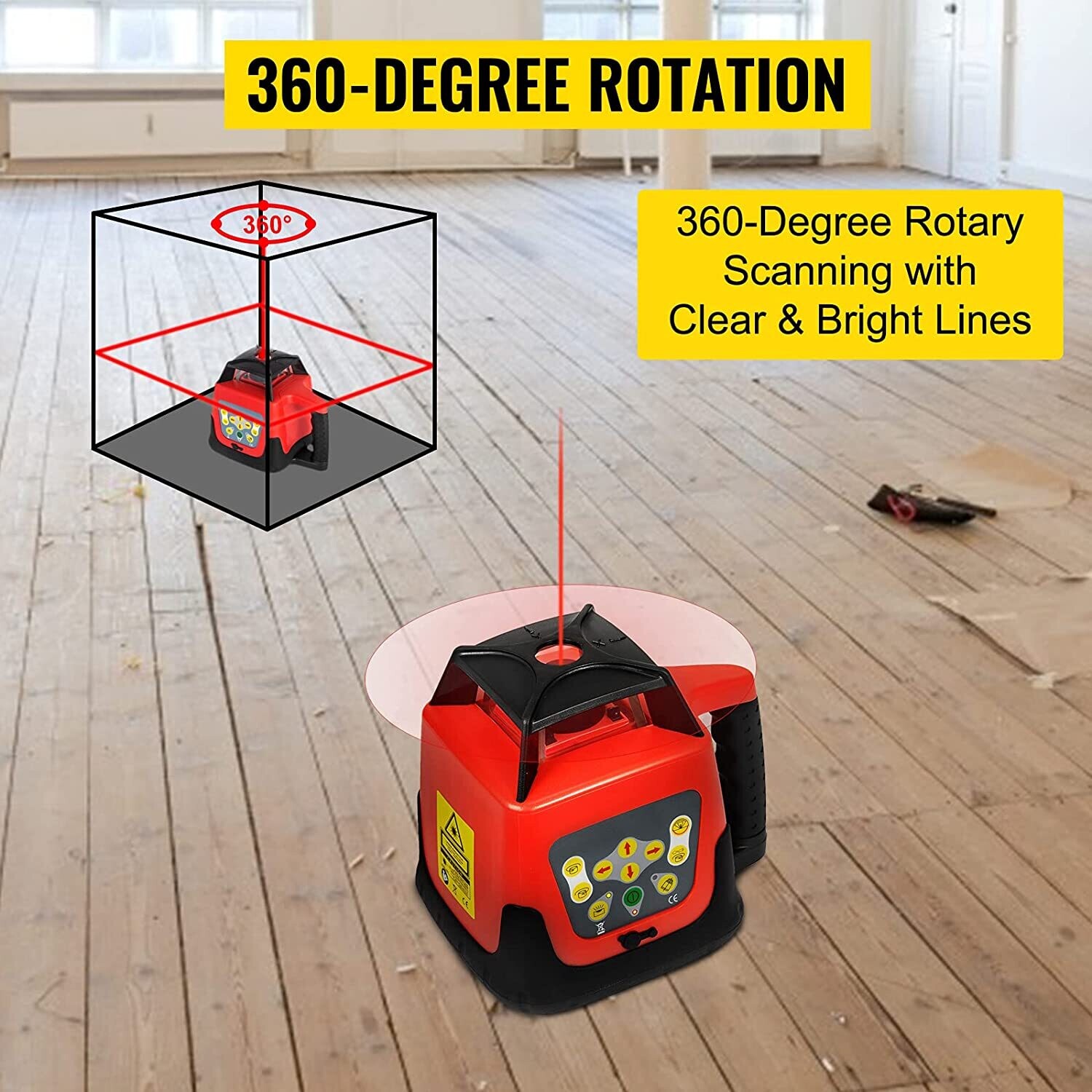 500m Professional Rotating Self-Leveling Rotary  360 Degree Laser Level with Tripod and Staff