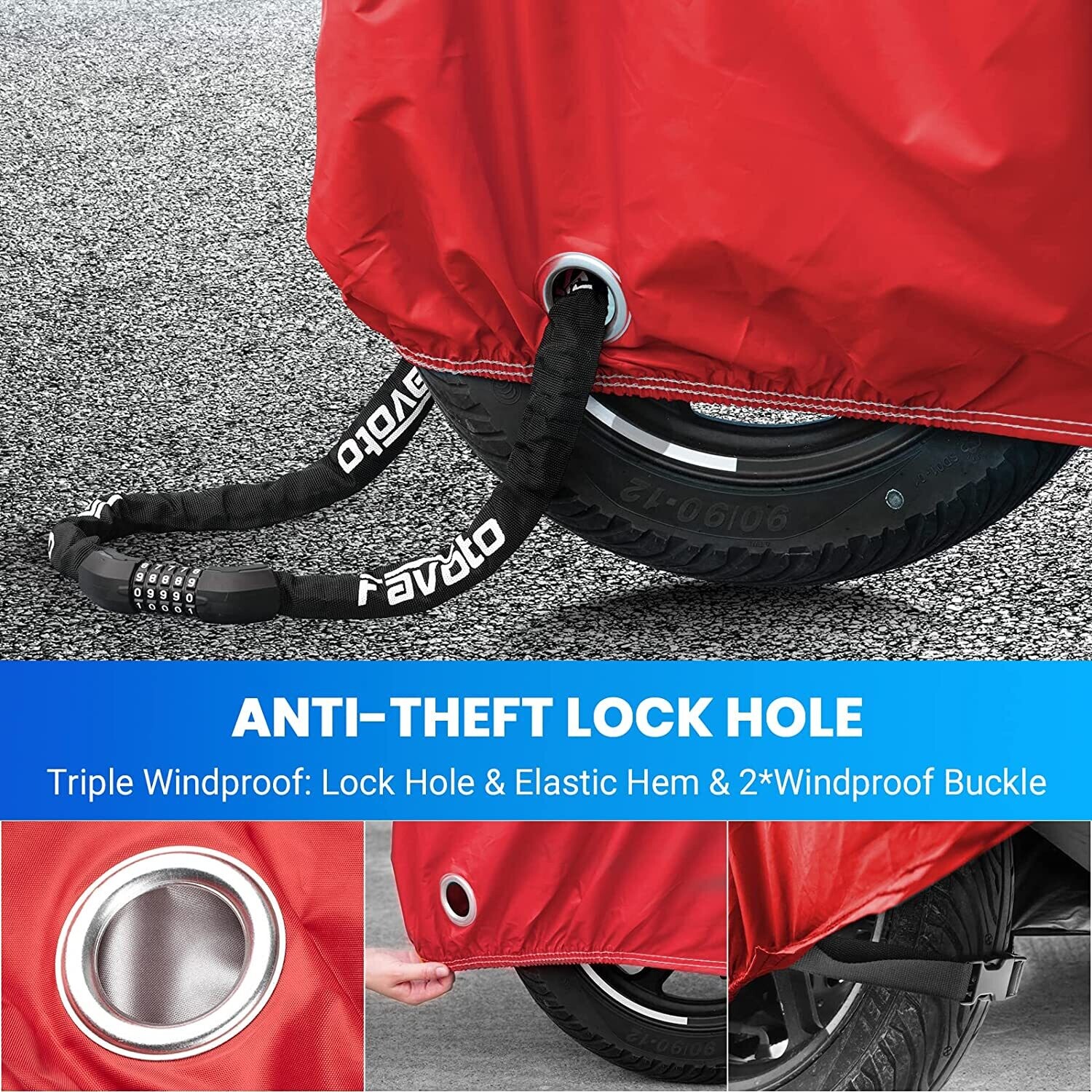 Outdoor Motorcycle Cover 210D Waterproof Outdoor Motorbike Cover
