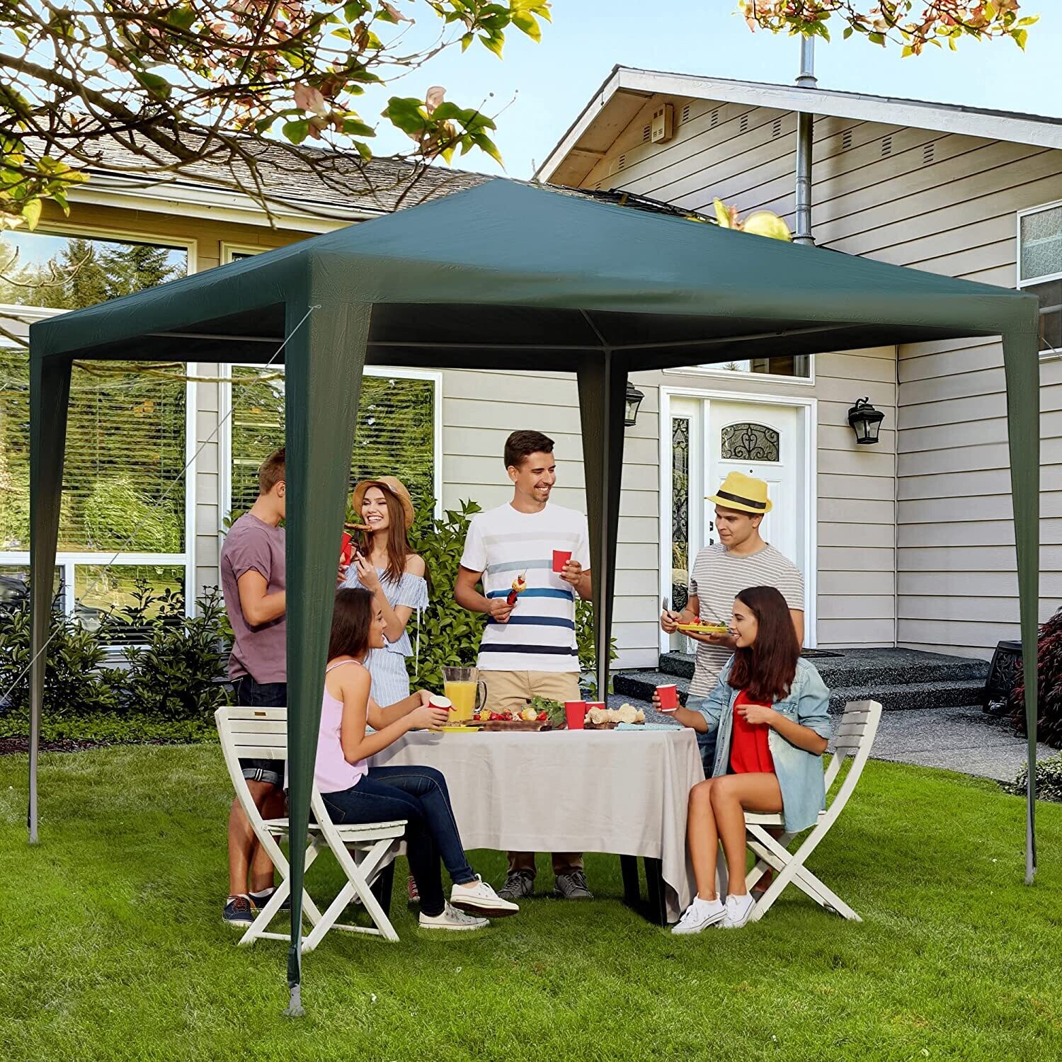 Garden Heavy Duty Gazebo Marquee – Outdoor Wedding Canopy Party Tent, Waterproof and UV-Resistant, Durable Frame for Events and Gatherings