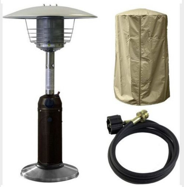 Tabletop Stainless Steel Patio Heater with Hose for Bottled Gas