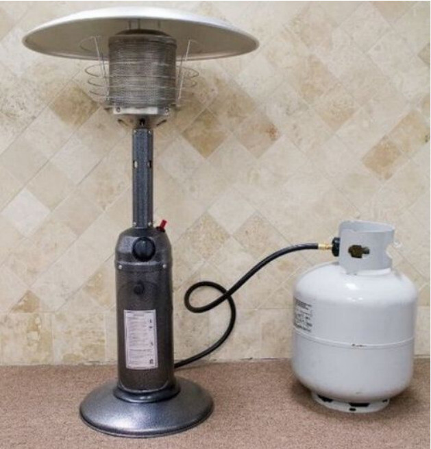 Tabletop Stainless Steel Patio Heater with Hose for Bottled Gas