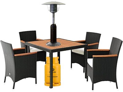 Tabletop Stainless Steel Patio Heater with Hose for Bottled Gas