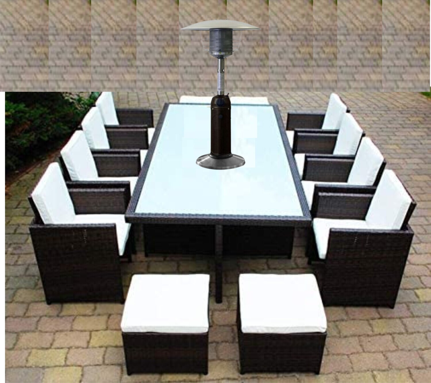 Tabletop Stainless Steel Patio Heater with Hose for Bottled Gas