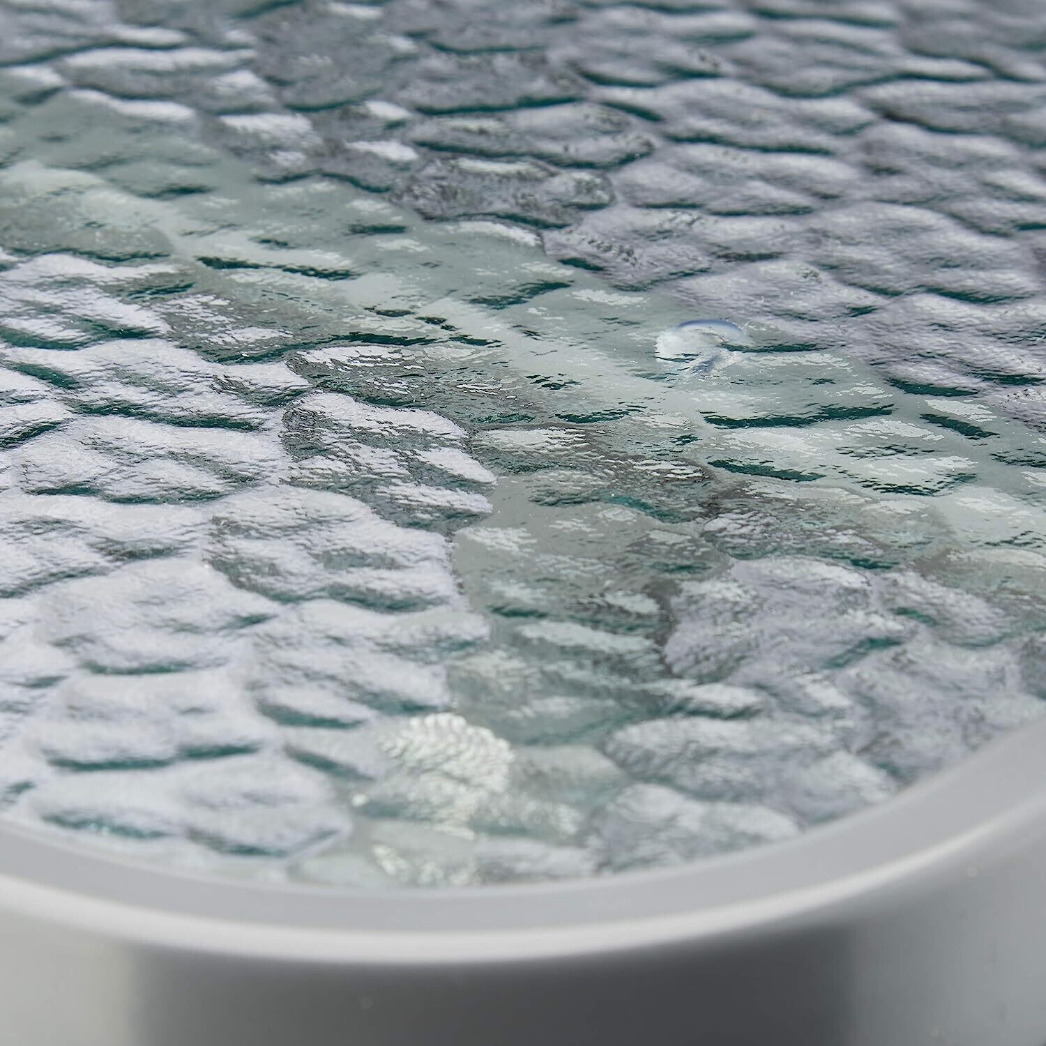 Table for Folding Balcony with Decorative Glass Top