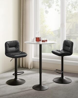 2x Adjustable Height Bar Stools - Stylish and Versatile Seating for Kitchens, Bars, and Dining Areas, Perfect for Any Décor