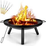 Charcoal Log Wood Outdoor Fire Pit, Garden Patio Heater