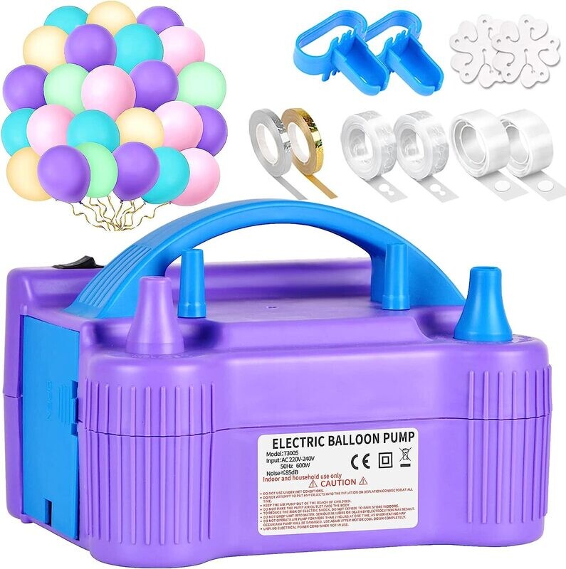 Electric Balloon Pump with Twisted Balloon Pump Nozzle for quick and easy balloon inflation, perfect for balloon artists and party decorations.
