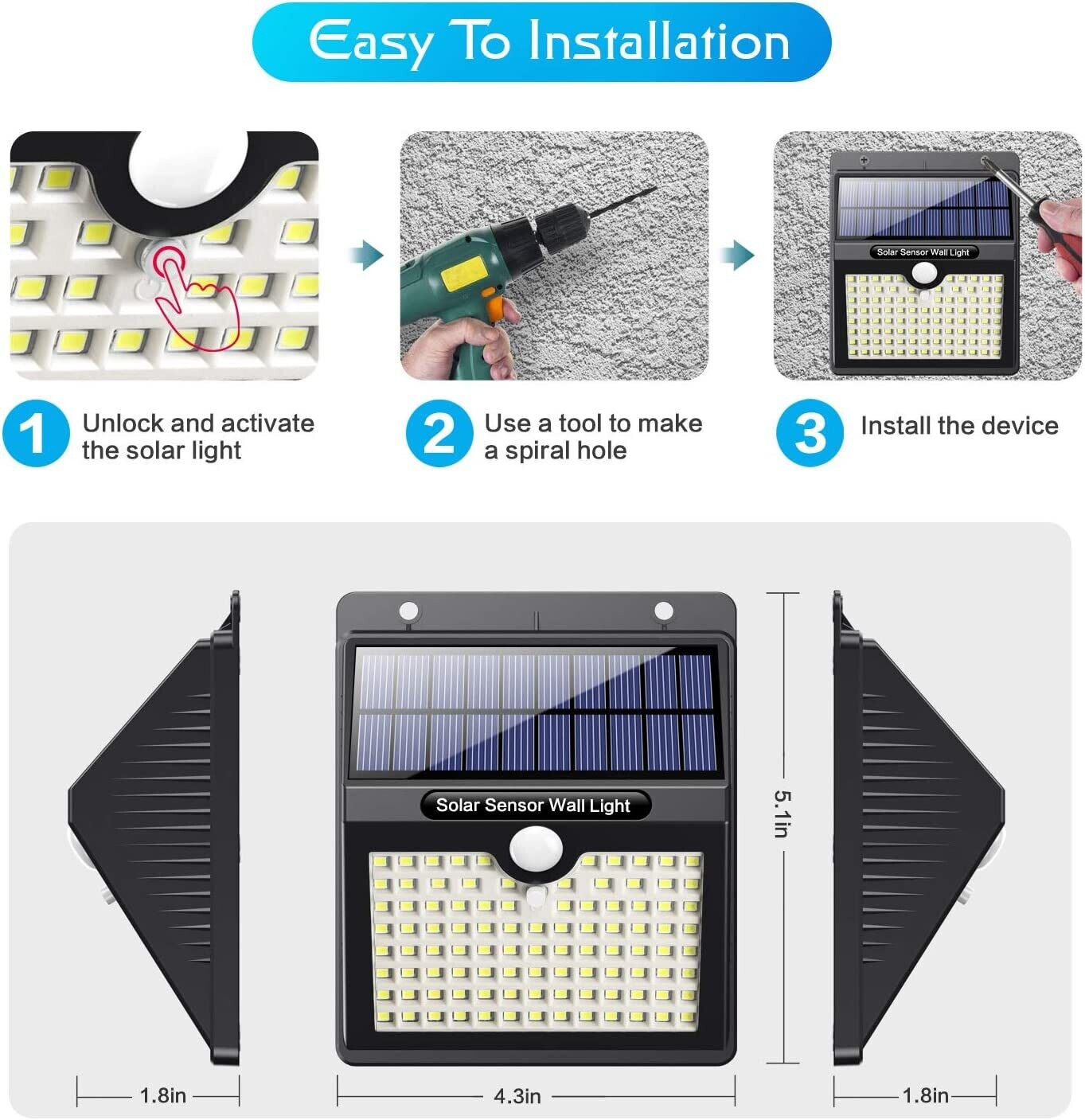 Outdoor Waterproof Sensor Solar Lights