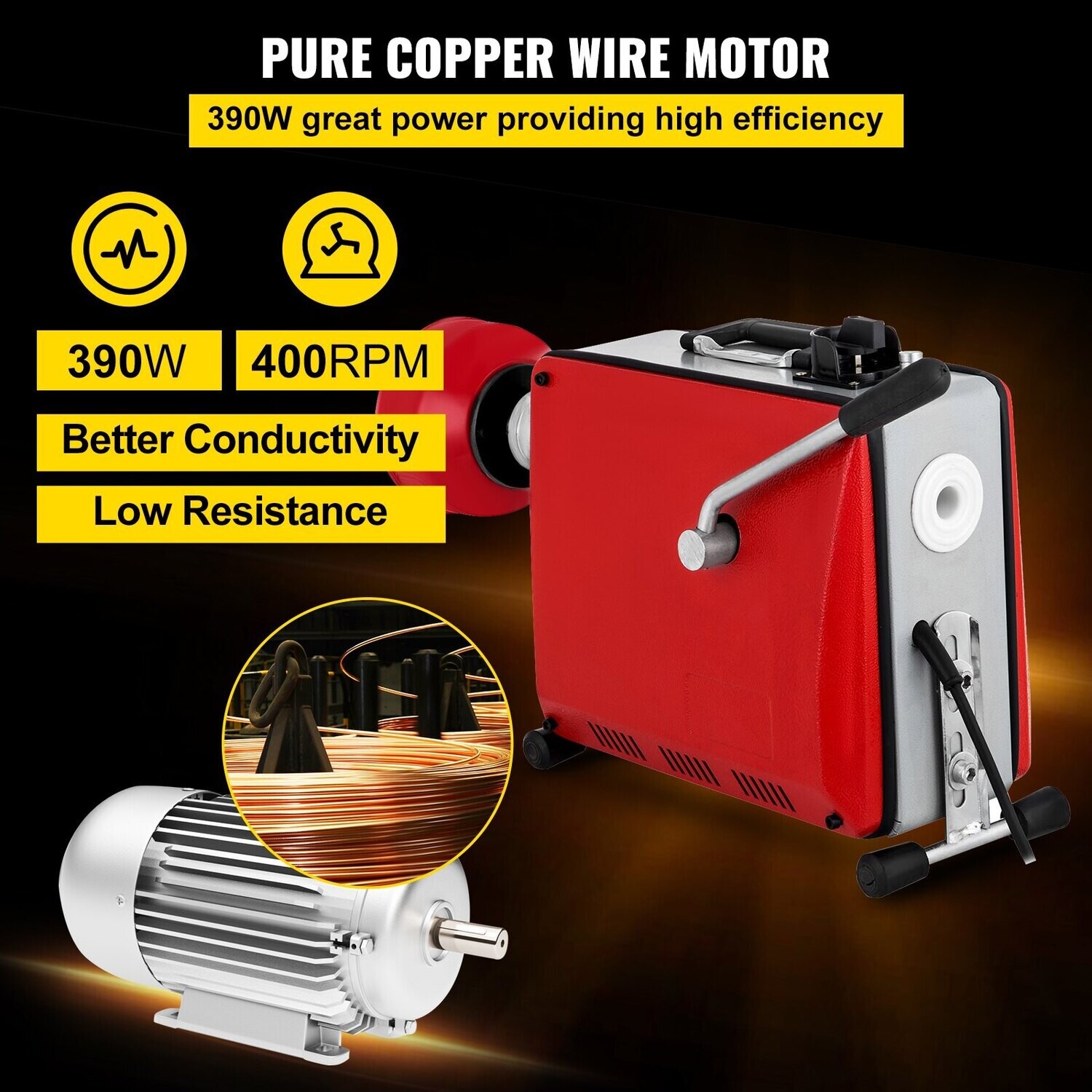 Professional Pipe Dredger Electric Drain Cleaner Pipeline Unblocker And Cleaning Machine for Bathroom, Toilet &amp; Sink
