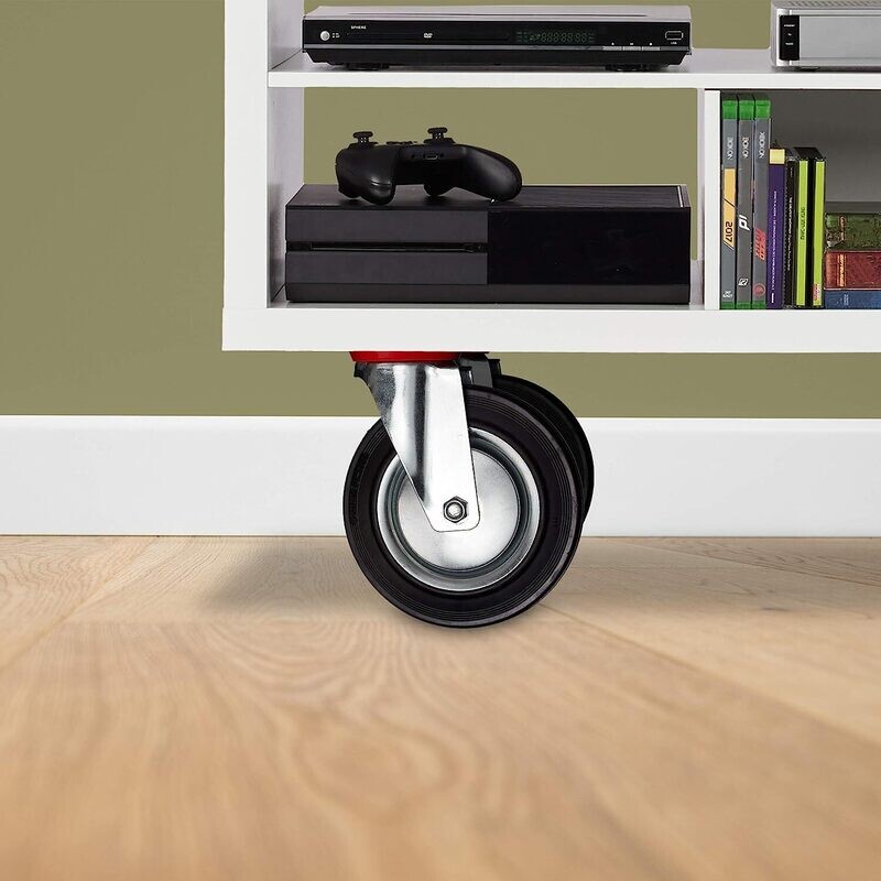 100mm Black Rubber Industrial Casters with Brakes Top mounting plate Heavy Duty Casters Wheels