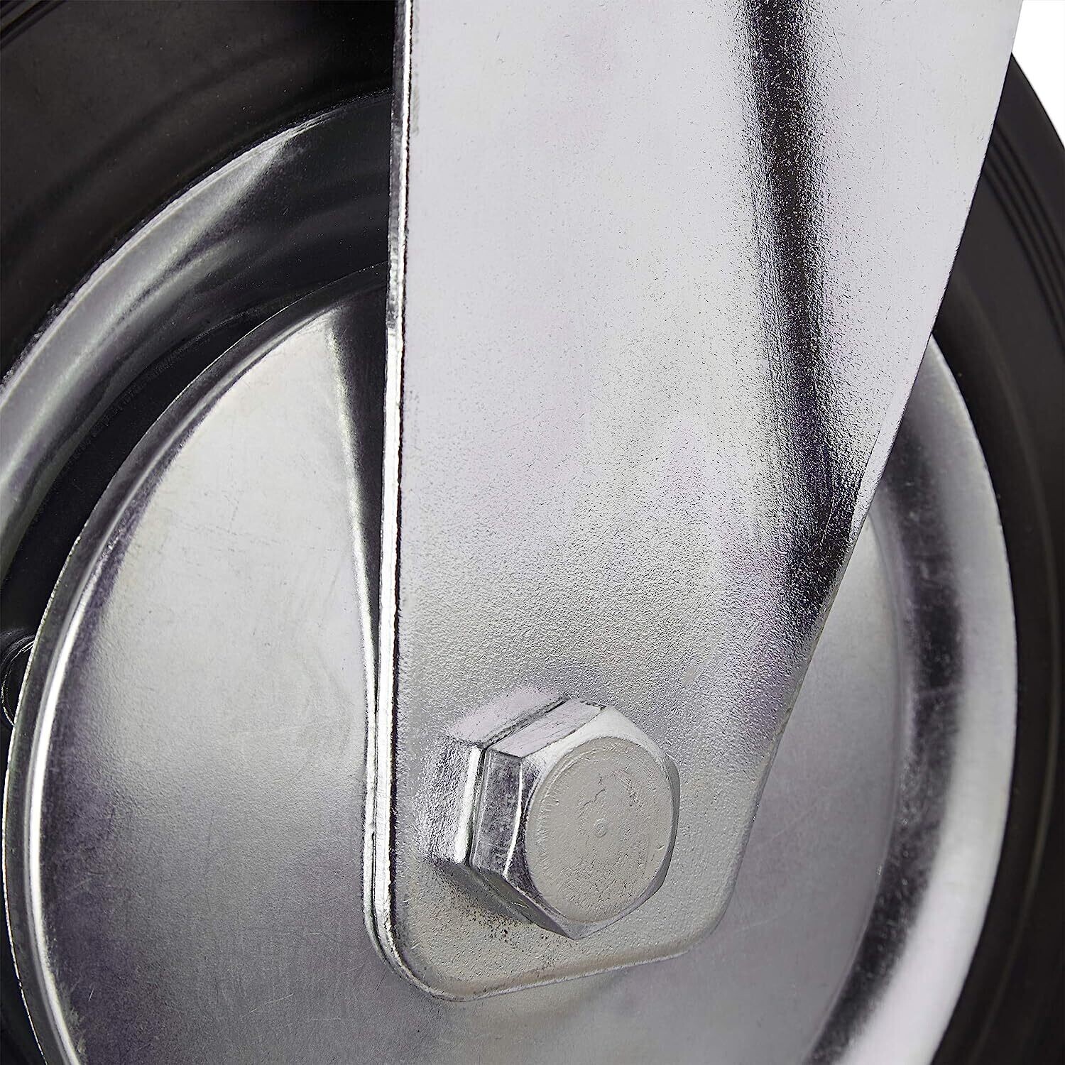 100mm Black Rubber Industrial Casters with Brakes Top mounting plate Heavy Duty Casters Wheels