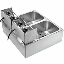 Commercial Electric Deep Fryer, Stainless Steel, High Capacity, Durable, Easy to Clean, Ideal for Restaurants, Cafes, and Food Service Operations.