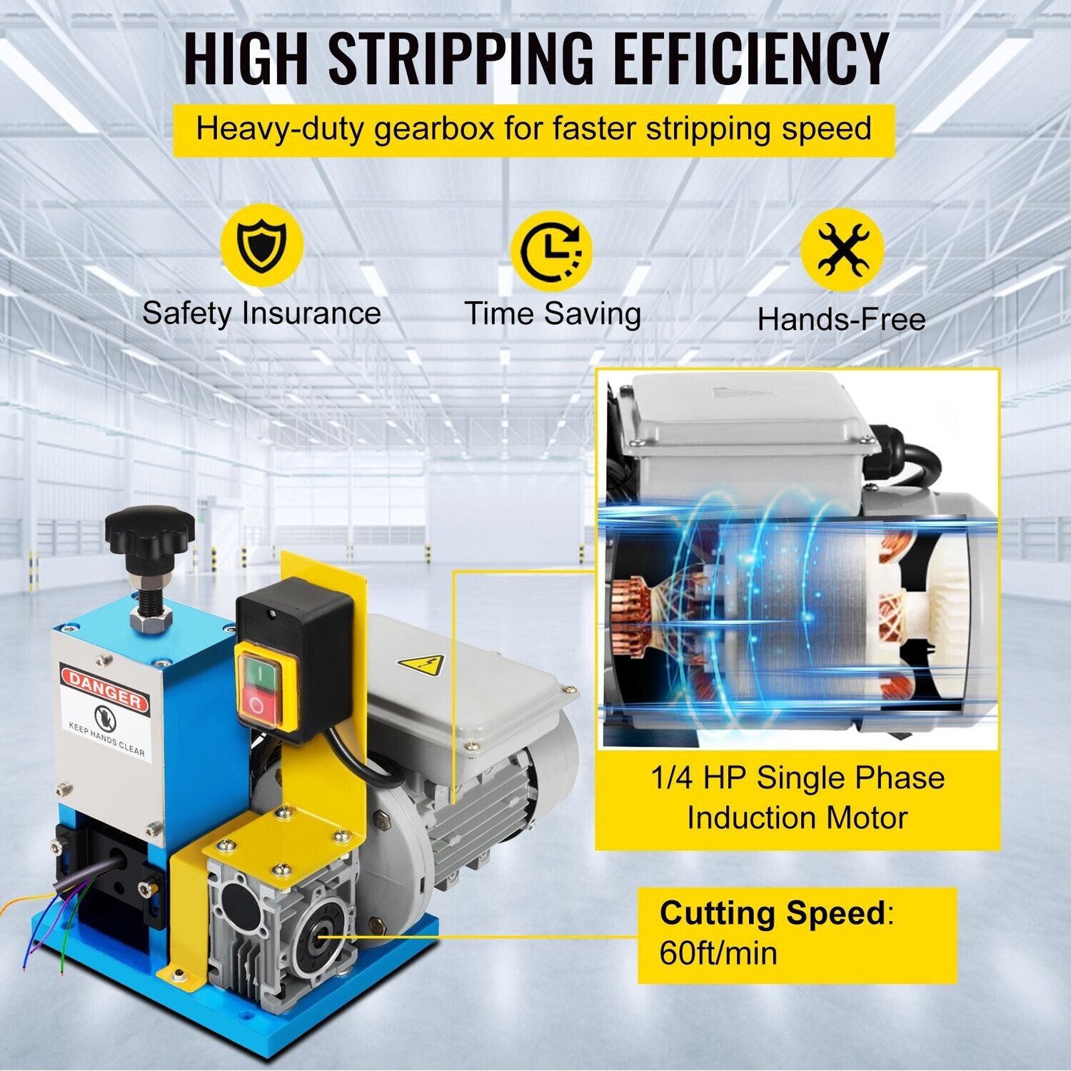Portable Automatic Wire Stripping Machine – Electric Wire Stripper 1.5mm to 25mm for Recycling Scrap Copper Wire