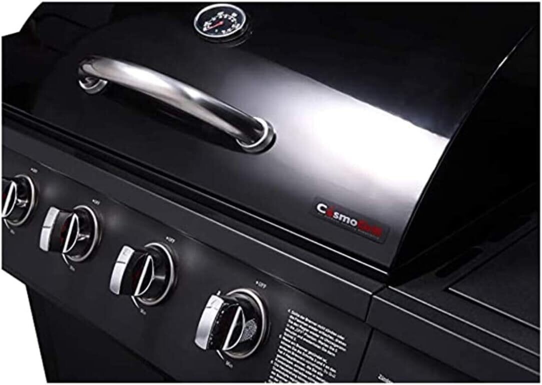Garden Grill with 4+1 Gas Burners – Outdoor Barbecue Cooking Station with Side Burner, Stainless Steel Design, and Large Cooking Surface