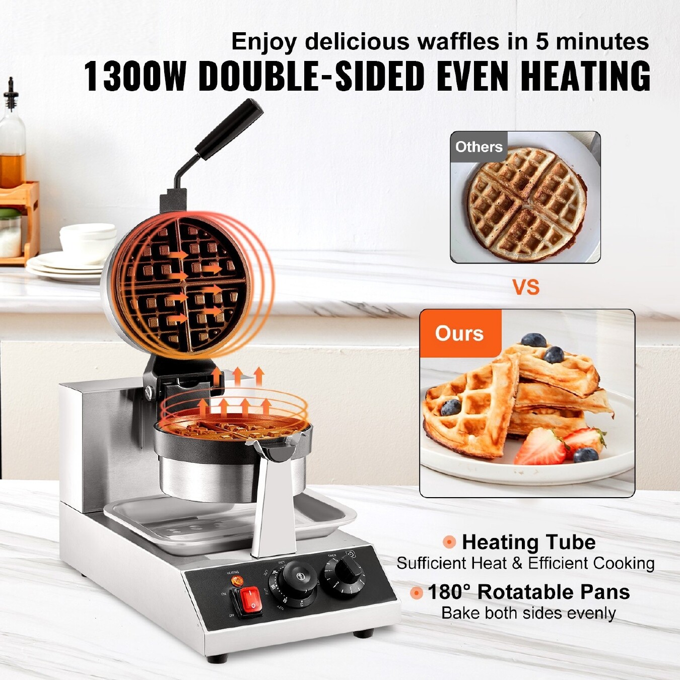 Commercial Electric Donut and Waffle Maker, Multi-Function Oven for Donuts, Eggs, and Bread, High-Power Cooking, Easy to Use and Clean, Perfect for Restaurants and Food Stalls.