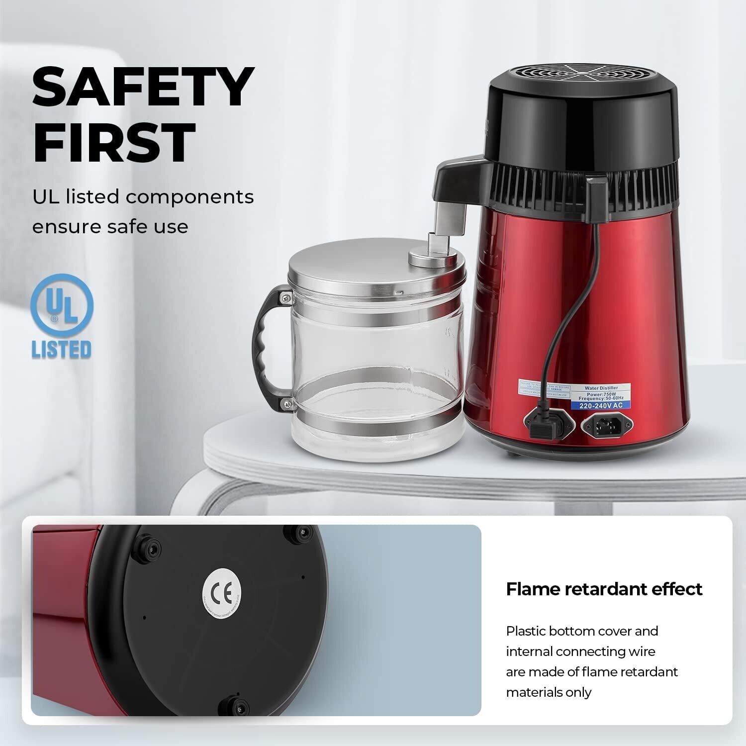 4-Liter Stainless Steel Water Distiller Machine - Efficient Home Water Purification System for Safe and Clean Drinking Water