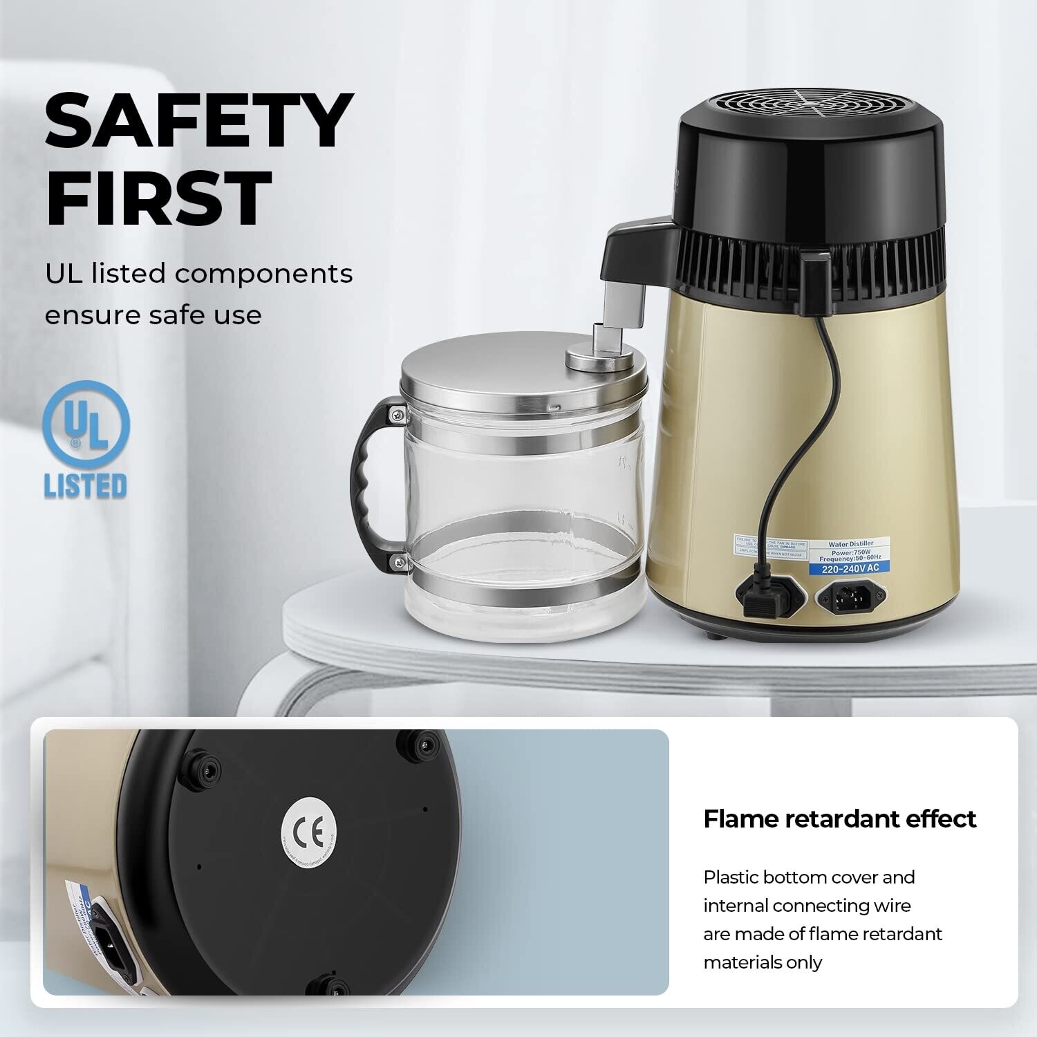 4-Liter Stainless Steel Water Distiller Machine - Efficient Home Water Purification System for Safe and Clean Drinking Water
