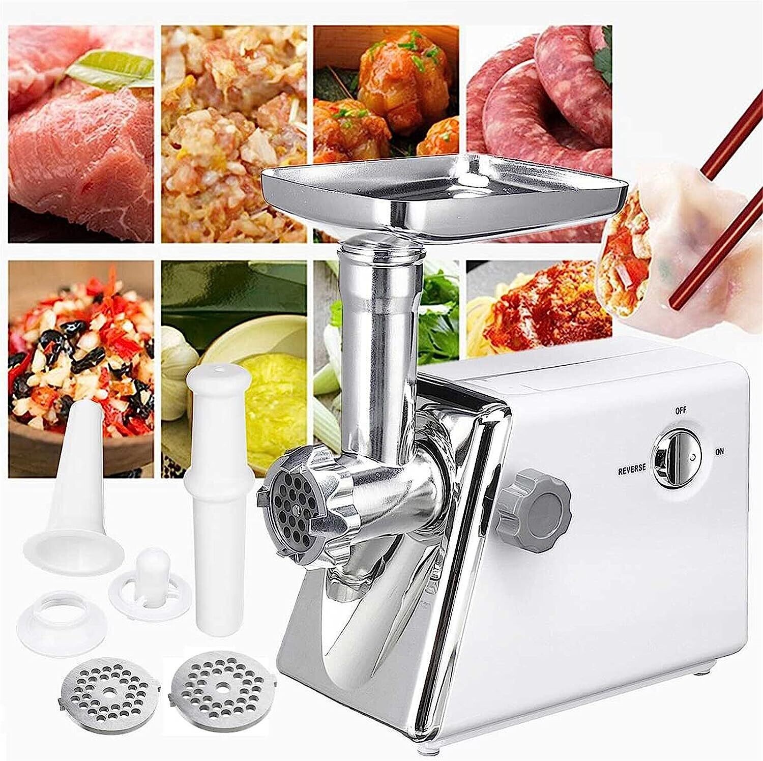 Electric Meat Grinder Sausage Stuffer 2800W – 220V Food Processor for Grinding, Mincing, Stirring, and Mixing