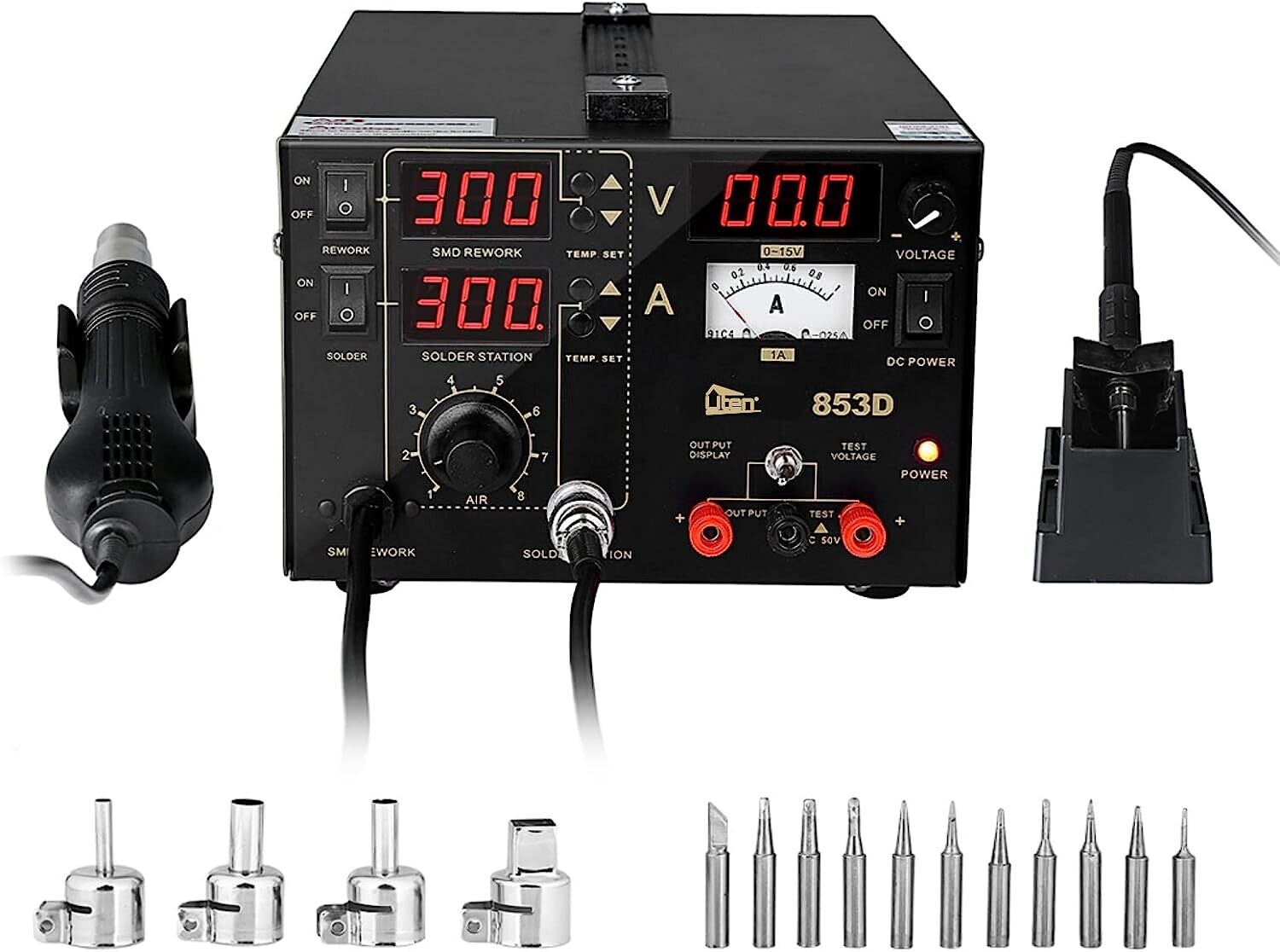 Professional Digital Hot Air Rework and Soldering Station Temperature Adjustable, LED Display