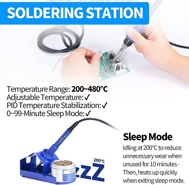 Professional Digital Hot Air Rework and Soldering Station Temperature Adjustable, LED Display