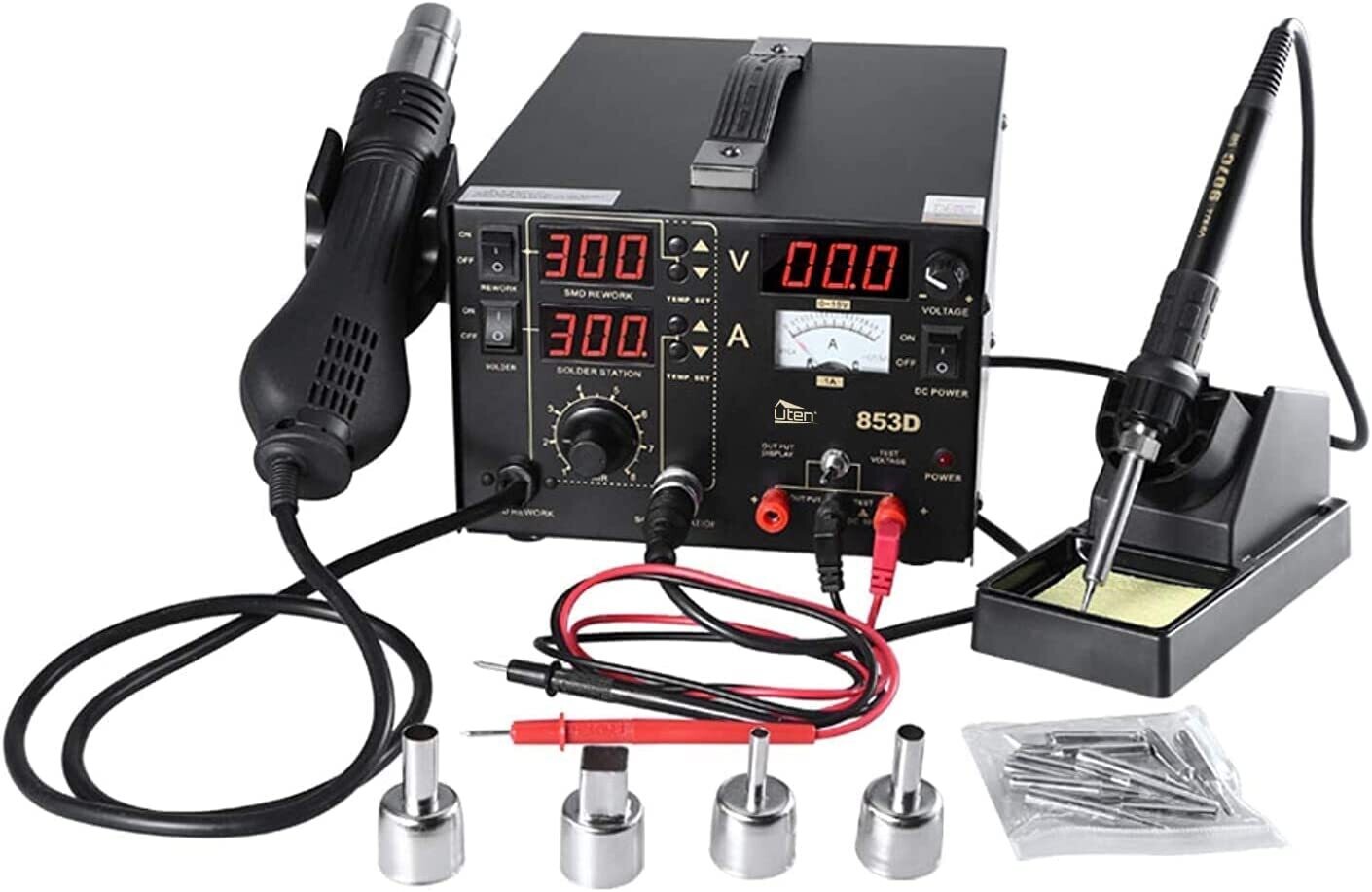 Professional Digital Hot Air Rework and Soldering Station Temperature Adjustable, LED Display
