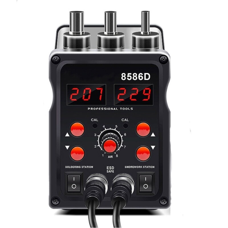 Professional Digital Hot Air Rework and Soldering Station Temperature Adjustable, LED Display