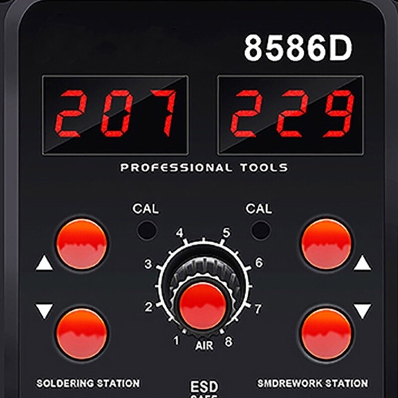 Professional Digital Hot Air Rework and Soldering Station Temperature Adjustable, LED Display