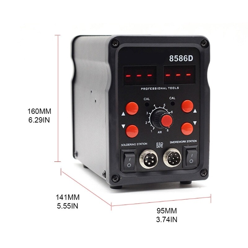 Professional Digital Hot Air Rework and Soldering Station Temperature Adjustable, LED Display