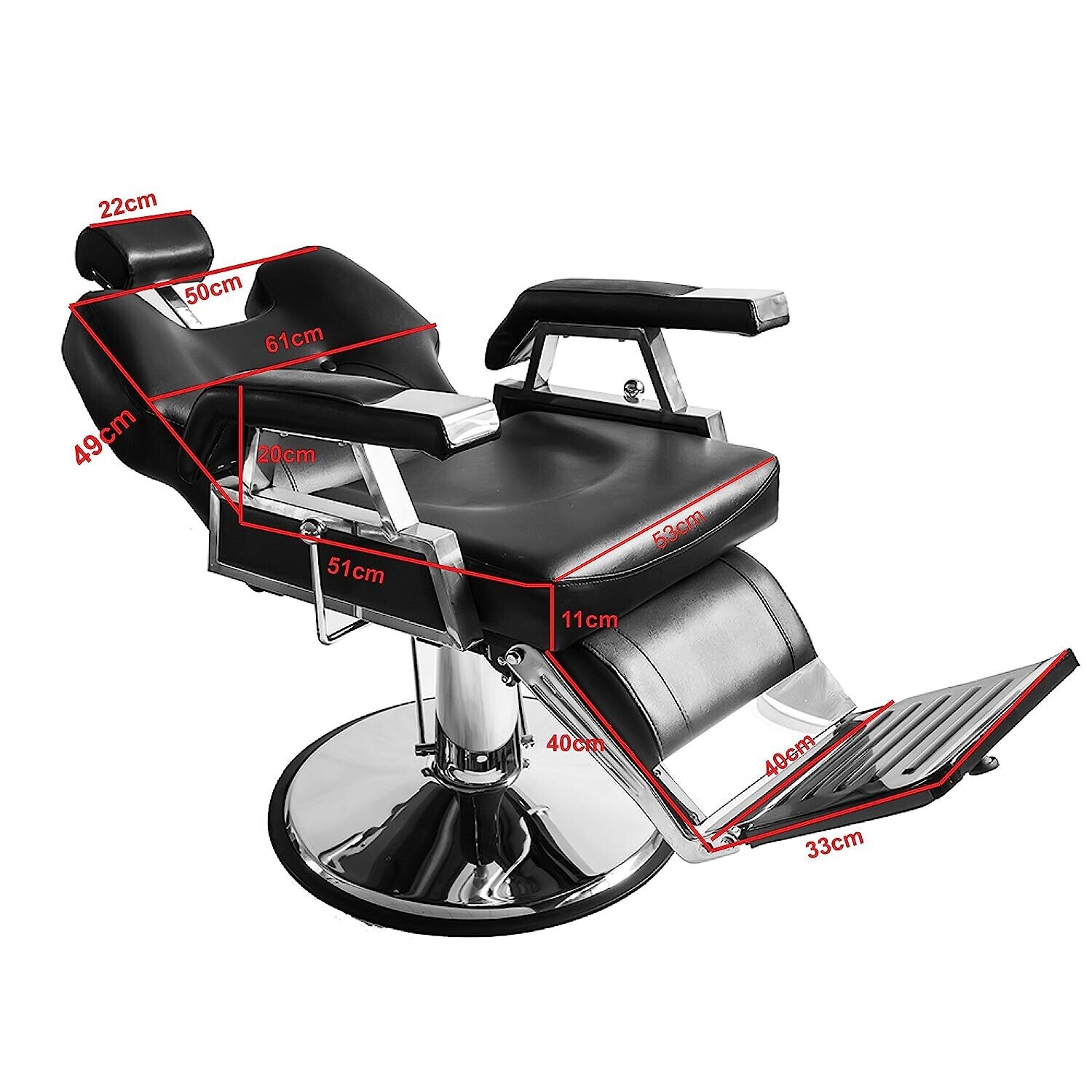 Professional Hairdressing Chair, High-Quality Faux Leather, Hydraulic Retractable