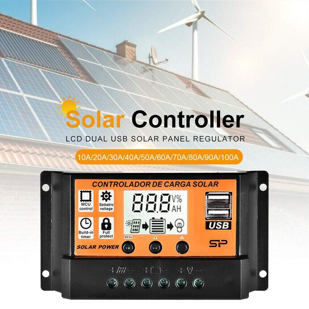 Auto Parameter Adjustable Solar Charge Controller – 10A to 100A Regulator for Efficient Solar Power Management