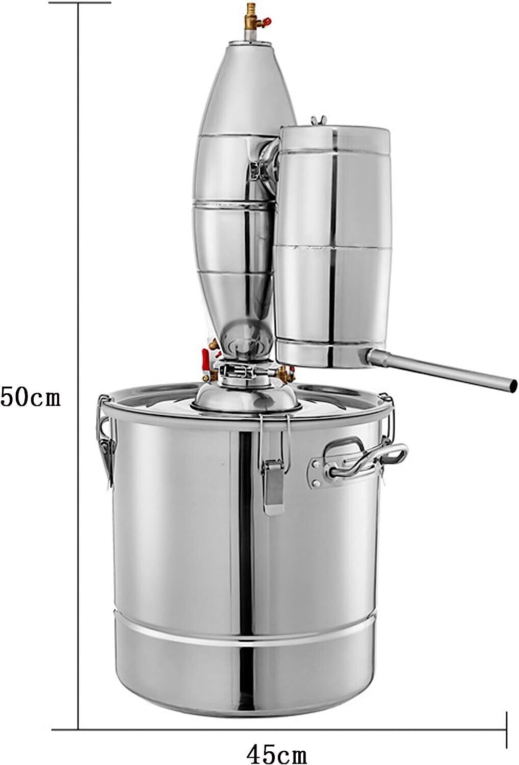 20L/30L/50L/70L  - Stainless Steel Water Alcohol Distiller Moonshine Wine Making Boiler Home Kit with Thermometer for Whiskey Brandy Essential Oils