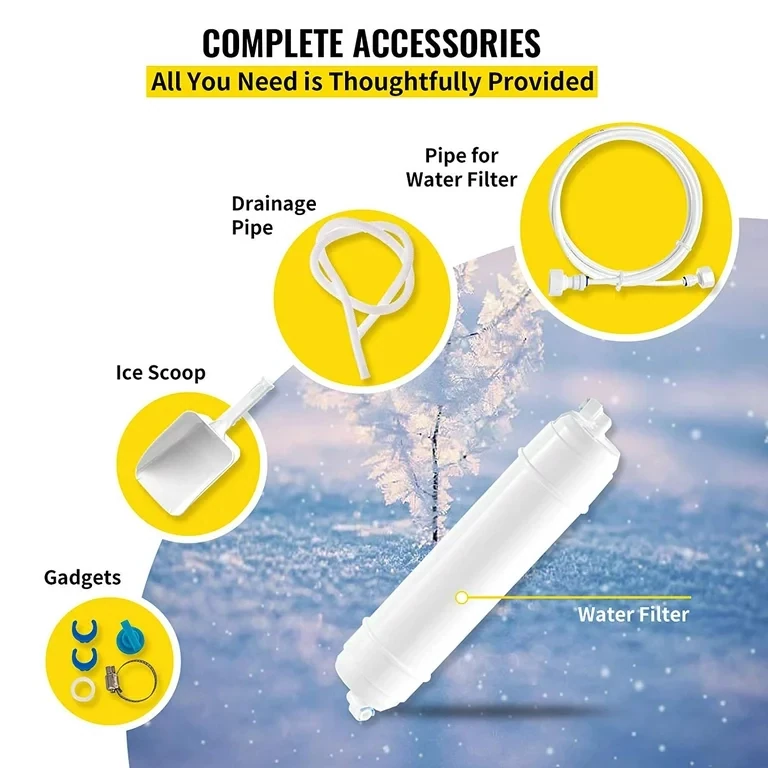 56kg/132lbs 220V Commercial Ice Maker - Automatic Clear Cube Ice Machine for Efficient Ice Production