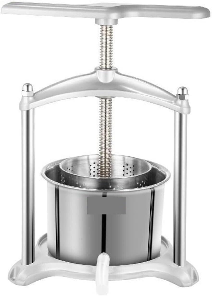 3-Liter Manual Press Machine with Triangular Structure &amp; T-Handle - Ideal for Pressing Fruit, Wine, Cider, Tinctures, Cheese, Herbs, and Vegetables - Durable and Efficient Design for Small Batch