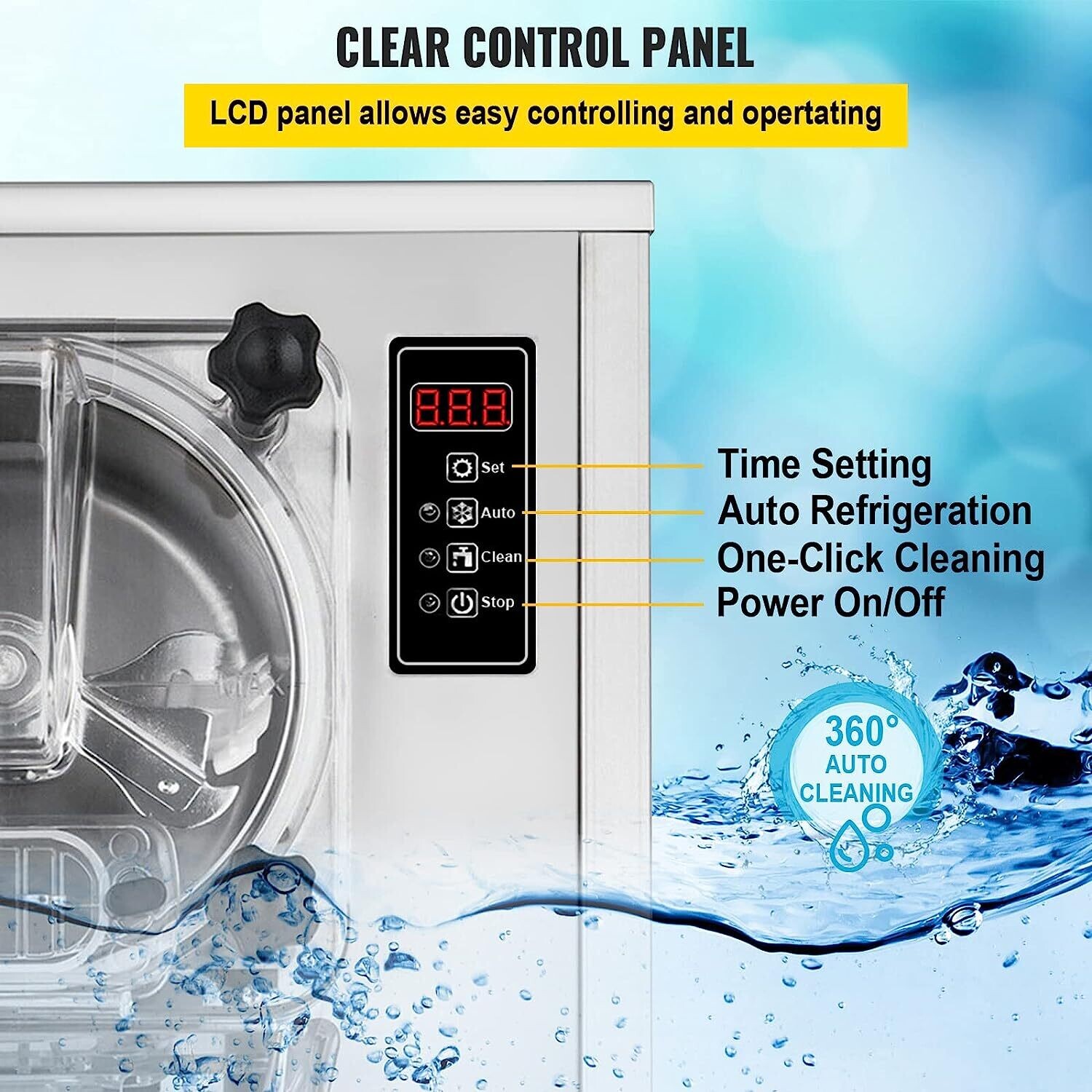 Commercial Hard Ice Cream Machine, 1400W High-Performance Ice Cream Maker, Ideal for Cafes, Restaurants, and Dessert Shops