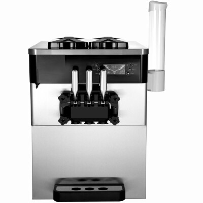 Commercial Countertop Soft Ice Cream Machine, 2200W Ice Cream Maker with 2+1 Flavors, High-Performance for Ice Cream Shops, Cafes, and Events, Durable Orange Design, Fast and Efficient Operation