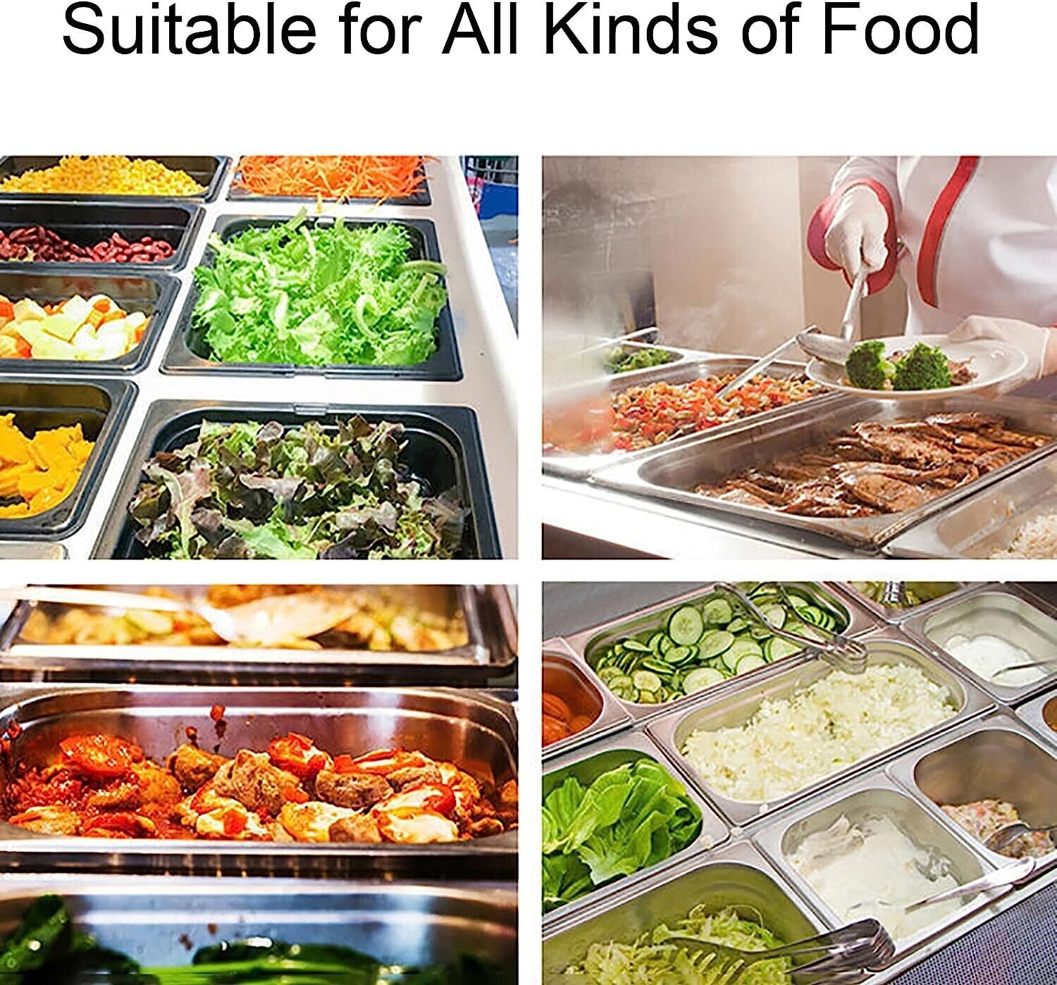 Commercial 3-Pan Food Warmer, Heavy Gauge 1200W Bain Marie Steam Table, Food Warmer for Restaurant and Catering