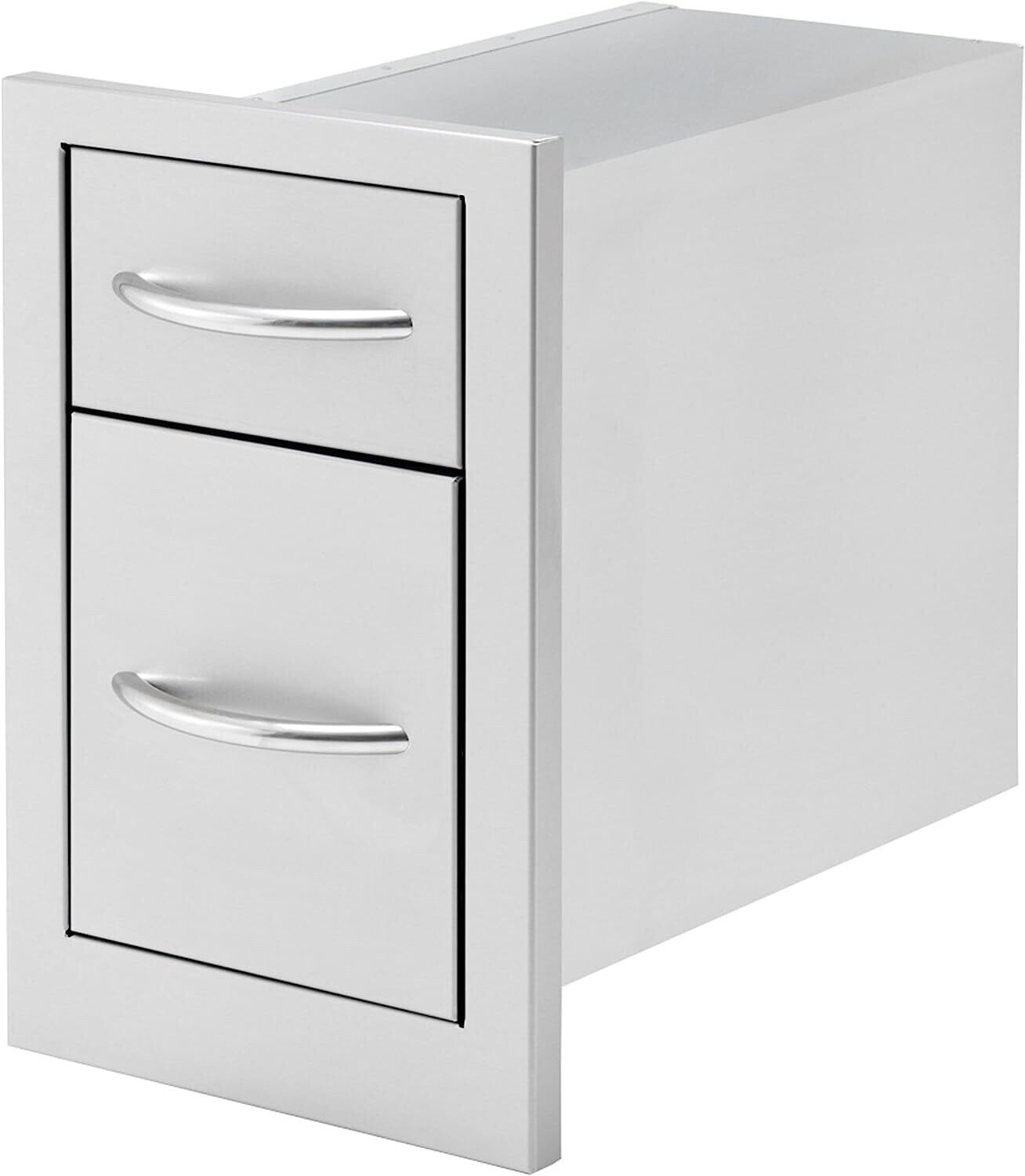 BBQ Island Kitchen Drawers – 18&quot; x 15&quot; Stainless Steel Double Box Chest of Drawers for Outdoor Storage