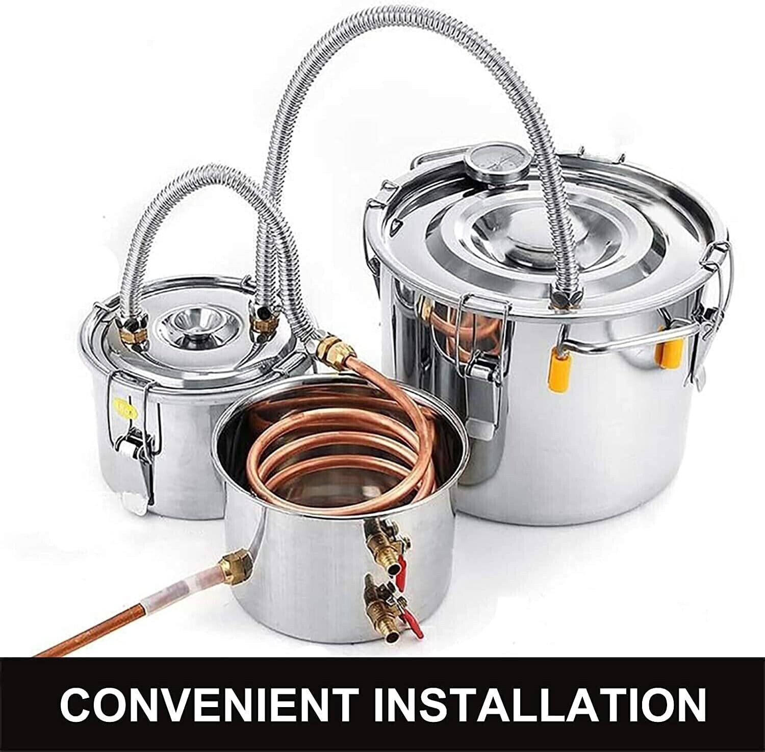 12L/20L/30L/50L - 3 Pot Diy Home Brewing Alcohol Water Distiller Moonshine Still Spirits Kit