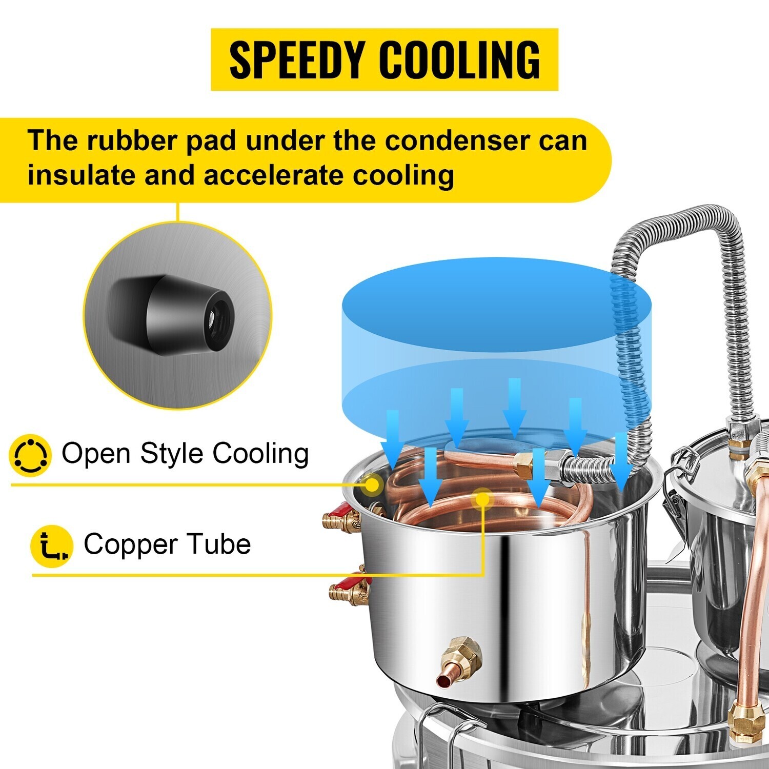 12L/20L/30L/50L - 3 Pot Diy Home Brewing Alcohol Water Distiller Moonshine Still Spirits Kit