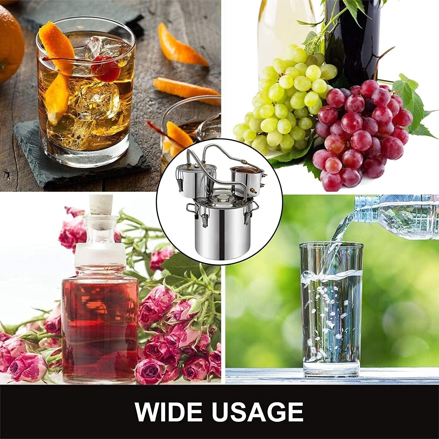 12L/20L/30L/50L - 3 Pot Diy Home Brewing Alcohol Water Distiller Moonshine Still Spirits Kit