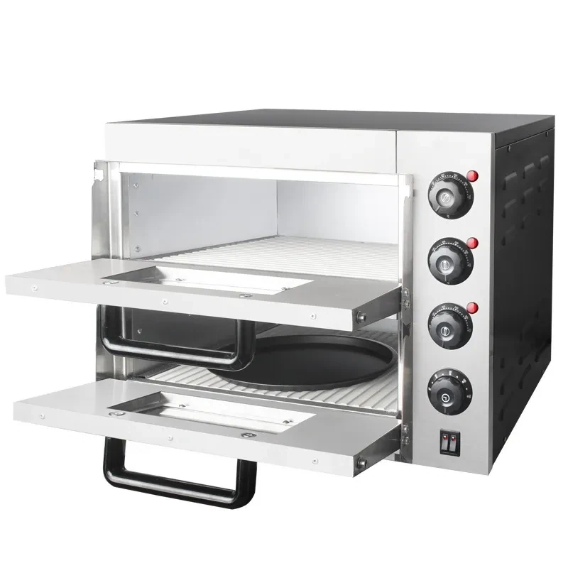 Commercial Pizza Oven Countertop, Double Deck Layer Multipurpose Indoor Pizza Maker for Restaurant Home