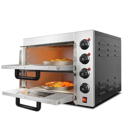 Commercial Pizza Oven Countertop, Double Deck Layer Multipurpose Indoor Pizza Maker for Restaurant Home